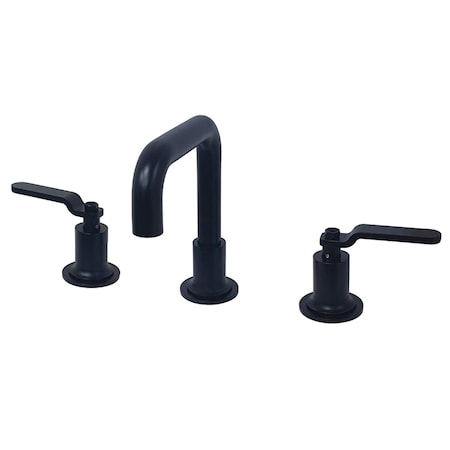 Kingston Brass KS142KLMB Widespread Bathroom Faucet with Push Pop-Up, Matte Black KS142KLMB